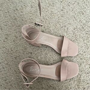 Nude color block heel high heels